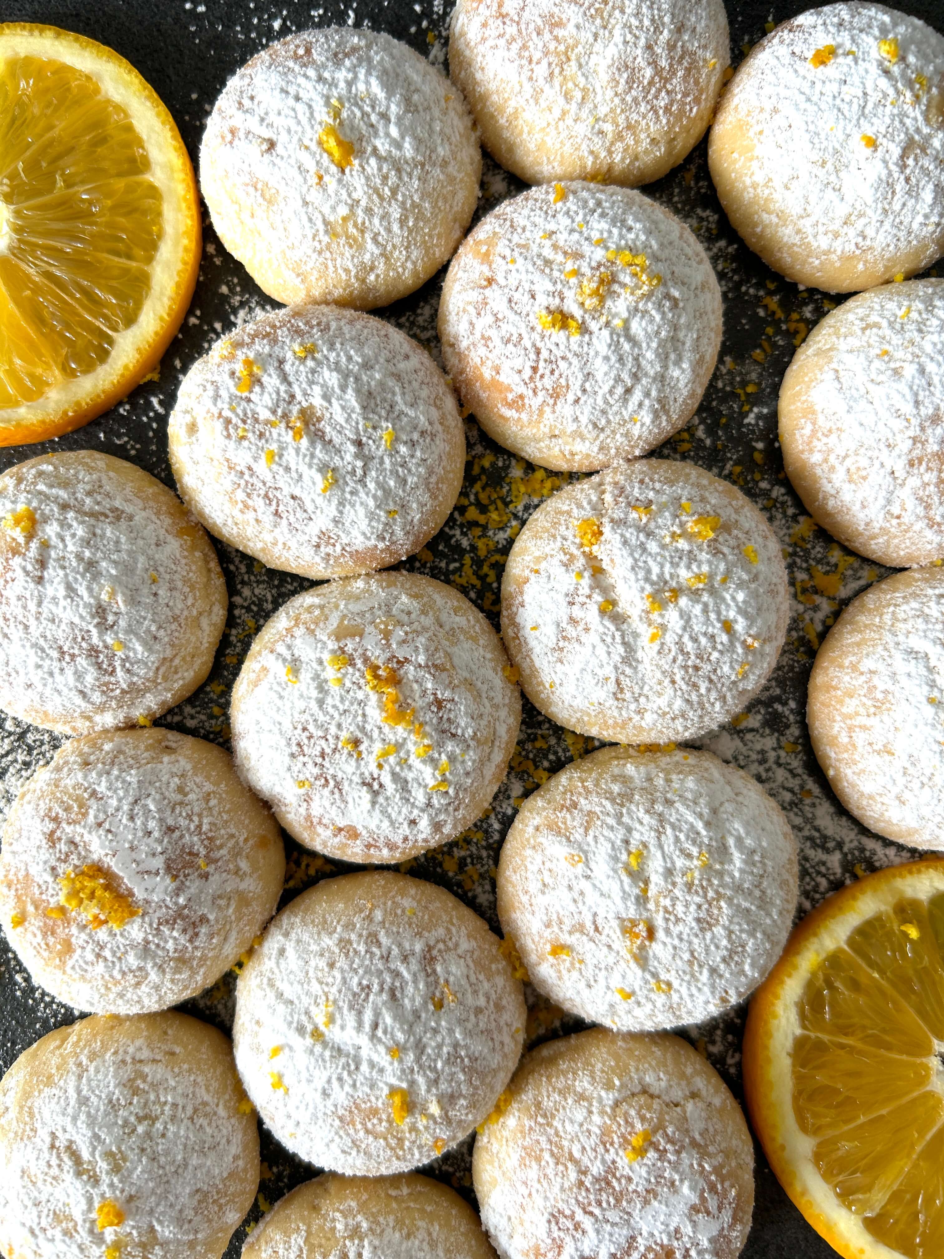 Orange Balls with Sugar Powder